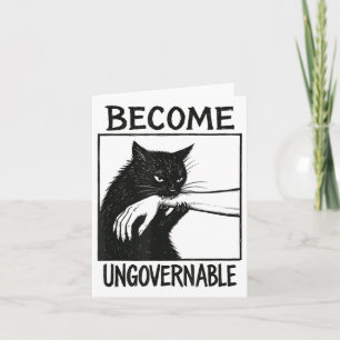 Werden Sie unregierbar schwarze Katze Biting Hand  Karte