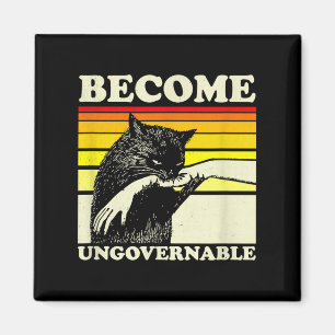 Werden Sie unregierbar Schwarze Katze Biting Hand Magnet