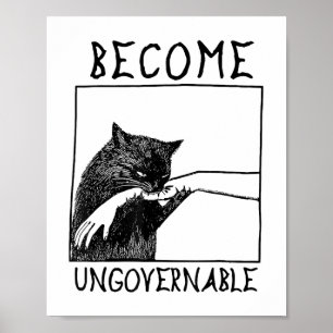 Werden Sie unregierbar - Schwarze Katzen, die Hand Poster