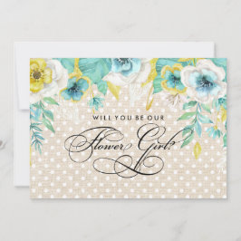 Werden Sie unser Blumenmädchen sein? Aquarellblume Einladung