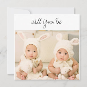 Werden Sie unser GodParent Twins Baby Foto sein? Karte