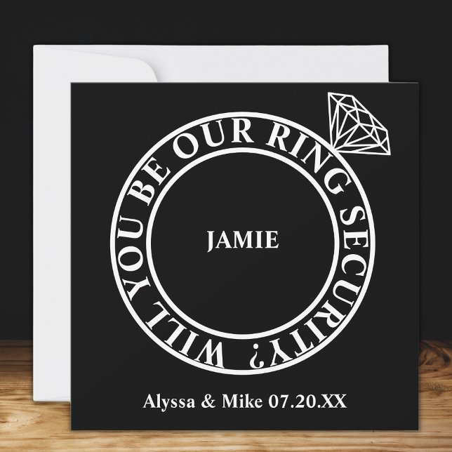 Werden Sie unser "Ring Security / Bearer Vorschlag Einladung (will you be our ring security proposal card diamond ring ring bearer proposal card)