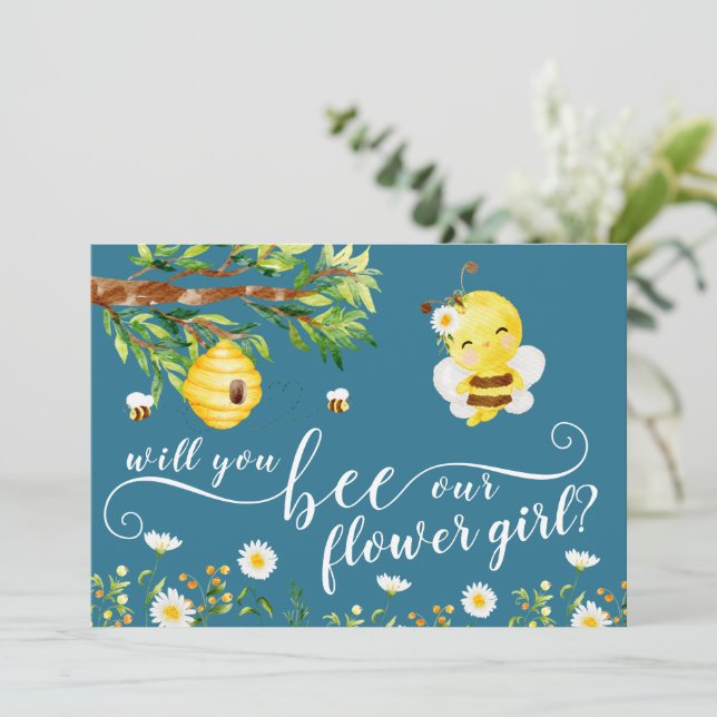 Werden Sie unsere "Flower Girl"-Angebotskarte sein Einladung (Stehend Vorderseite)