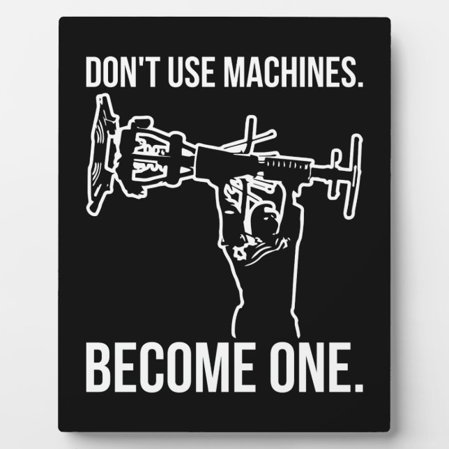 Werden Sie zur Maschine - Funny Cartoon Strongman  Fotoplatte (Vorderseite)