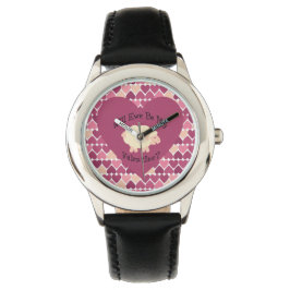 Werden wir mein Valentin sein? Herzhintergrund Armbanduhr