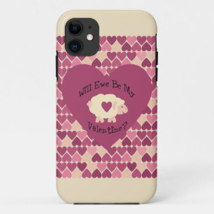 Werden wir mein Valentin sein? Herzhintergrund iPhone 11 Hülle