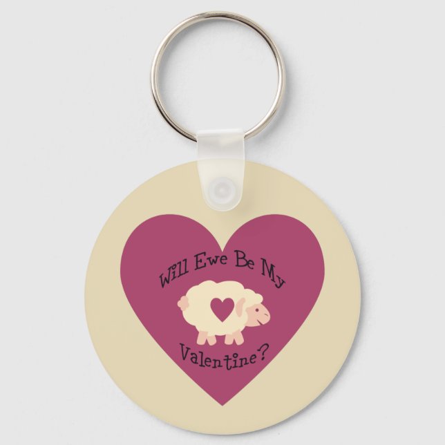 Werden wir mein Valentin sein? Schlüsselanhänger (Vorderseite)