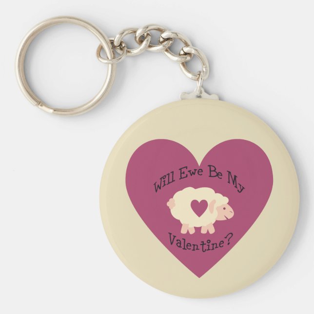 Werden wir mein Valentin sein? Schlüsselanhänger (Vorne)