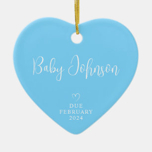 Werdende Eltern Foto Baby Junge Fälligkeit 2024 Keramik Ornament
