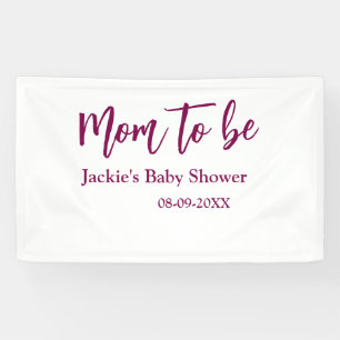 werdende Mutter Baby-Party Name Datum rosa einfach Banner