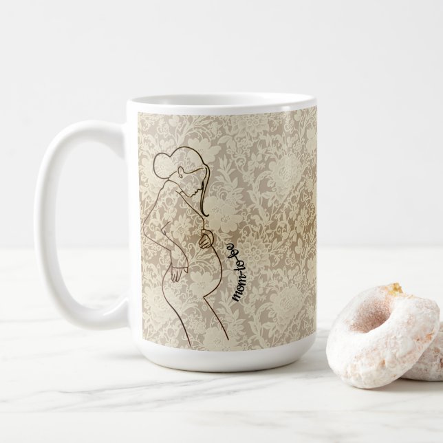 Werdende Mutter Faux-Spitze Kaffeetasse (Mit Donut)