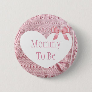 Werdende Mutter Rosa Schleife Baby Shower Button
