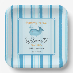 Werdende Mutter Süßer Wal Baby Shower Pappteller