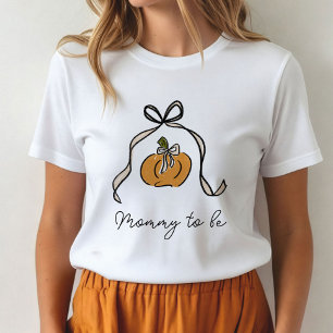 Werdende Mutti Halloween-Kürbis-Schleife Baby Show T-Shirt