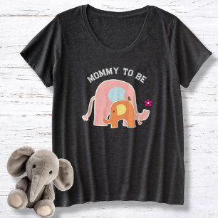 Werdende Mutti Rosa Elefant mit Baby Große Größe T-Shirt