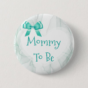 Werdende Mutti Teal Tüll Baby Shower Button Mittel