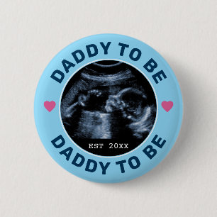 Werdender Vater, benutzerdefiniertes Foto-Baby-Sho Button