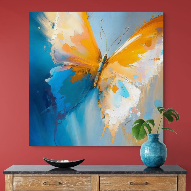 Werdendes Licht – Abstrakter Schmetterling in Bewe Poster (Becoming Light – Abstract Butterfly In Motion)