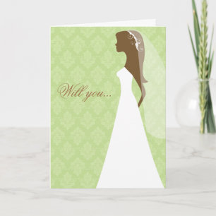 Werdet ihr meine Bridesmaid-Karte (grün) sein? Einladung