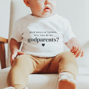 Werdet ihr unsere Pateneltern? Foto-Vorschlag Baby T-shirt