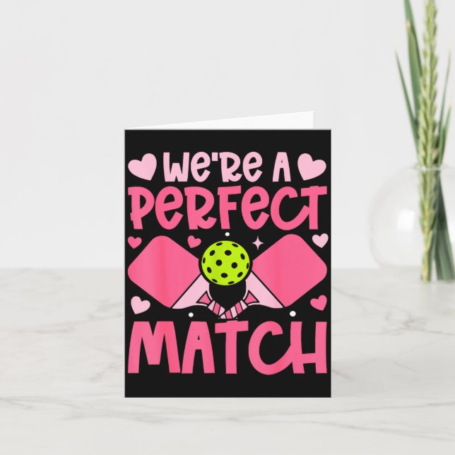 We're A Match Ckleball Couple Paddle Hearts Valent Karte (Vorderseite)