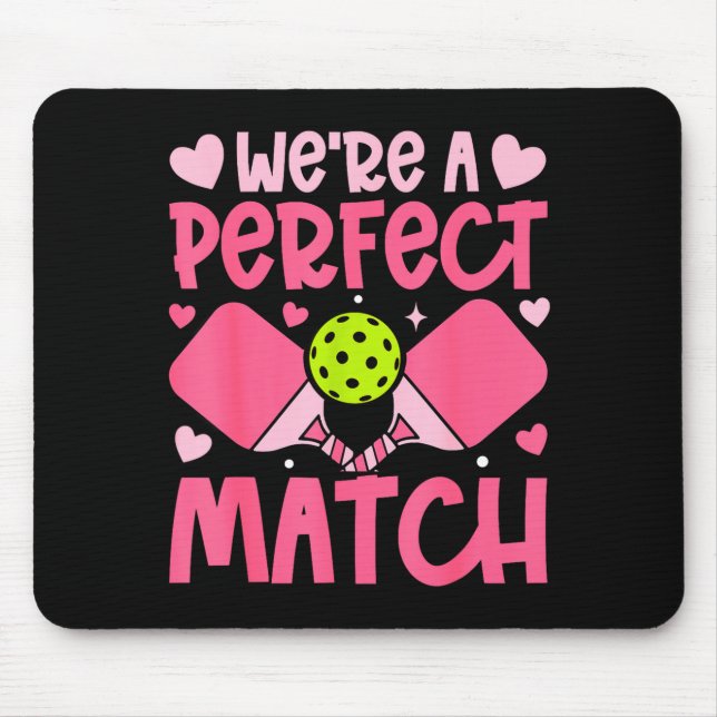 We're A Match Ckleball Couple Paddle Hearts Valent Mousepad (Vorne)