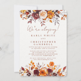 We're Eloping Colorful Fall Floral Reception Einladung