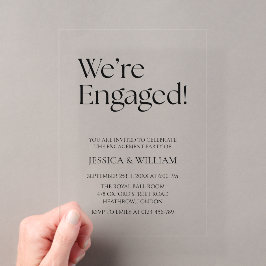We're Engaged Minimalist Engagement Party Acryleinladungen