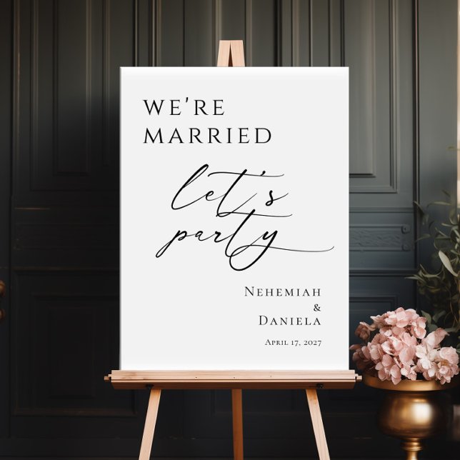 We're Married Let's Party Elopement welcome Poster (Von Creator hochgeladen)