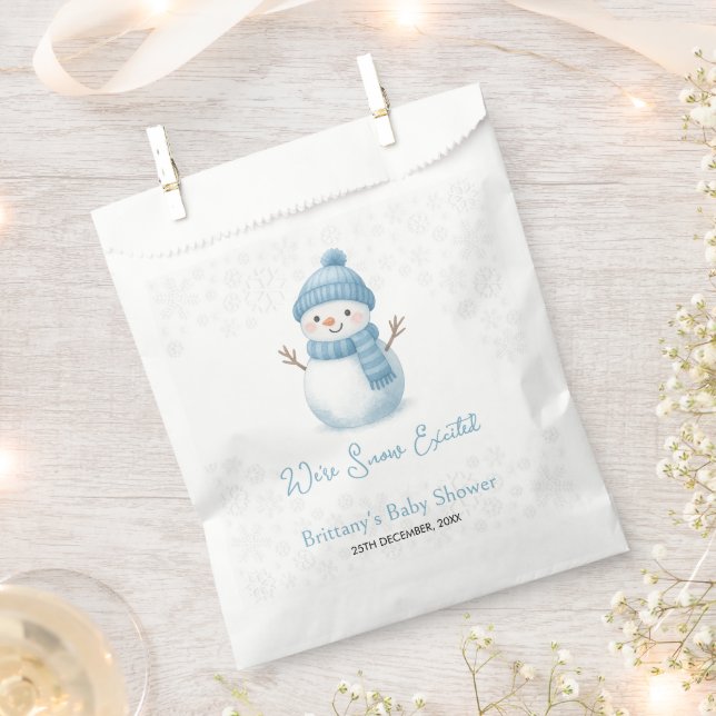 We're Snow Excited Snowmen Boy Baby Shower Geschenktütchen (Ausgeschnitten)