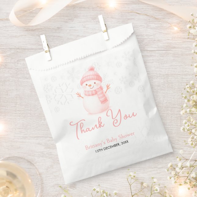 We're Snow Excited Snowmen Girl Baby Shower Geschenktütchen (Ausgeschnitten)