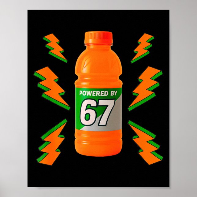 Wered By 67 Aura Energy Funny 6 7 Meme Six Seven G Poster (Vorne)