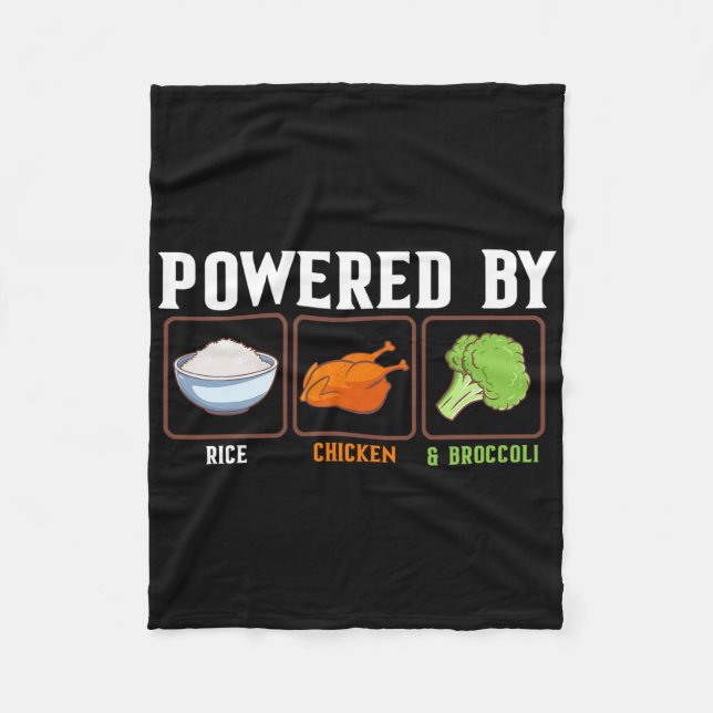 Wered By Rice Chicken And Broccoli Funny New Year  Fleecedecke (Vorderseite)