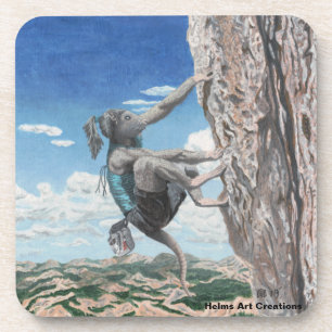 Wererat Girl Rock Climbing Plastische Untersetzer