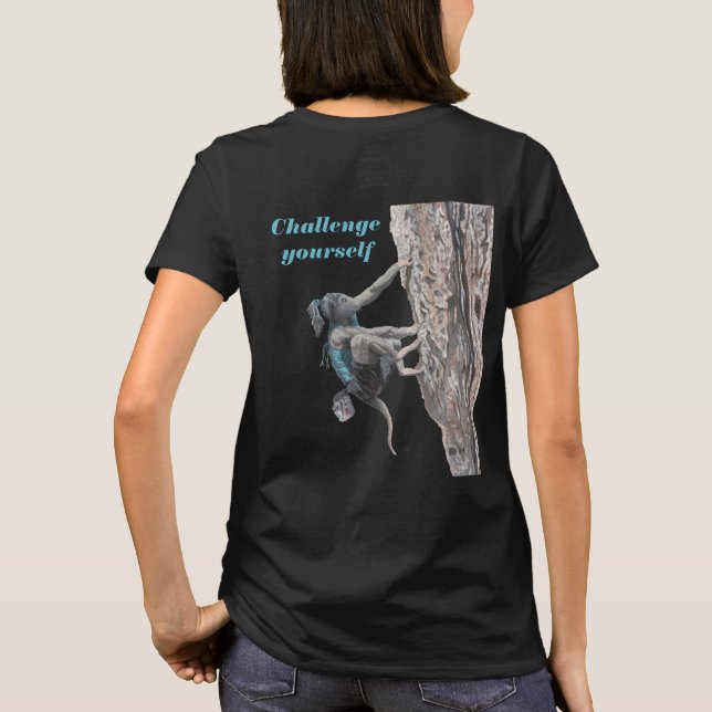 Wererat Girl Rock Klettern Sport Fantasy Shirts (Rückseite)