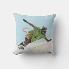 Wererat Snowboarder Fantasy Art Pillow Kissen