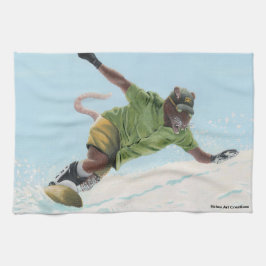 Wererat Snowboarder Fantasy Kunst, Dichtung und Mu Geschirrtuch