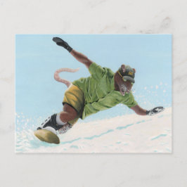 Wererat Snowboarder Fantasy Postcard Postkarte
