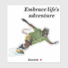 Wererat Snowboarder Sport Fantasy Art Sticker