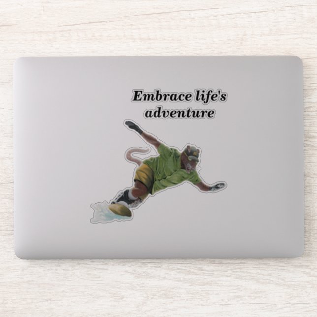 Wererat Snowboarder Sport Fantasy Art Sticker (Computer)