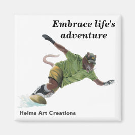 Wererat Snowboarder Sport Fantasy Button Magnet