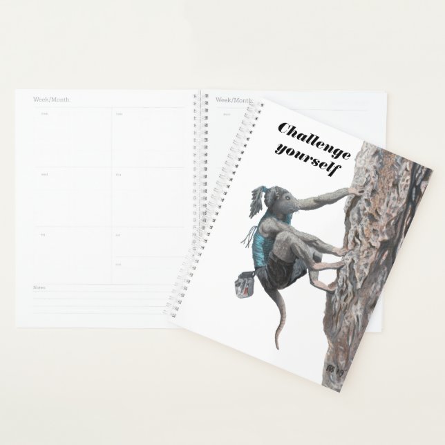 Wererat Woman Rock Escalade Challenge Planner (Devant avec enveloppe)