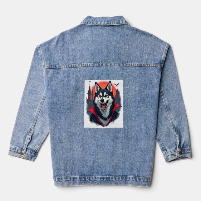Werewolf Beagle Howl Jeansjacke (Rückseite)