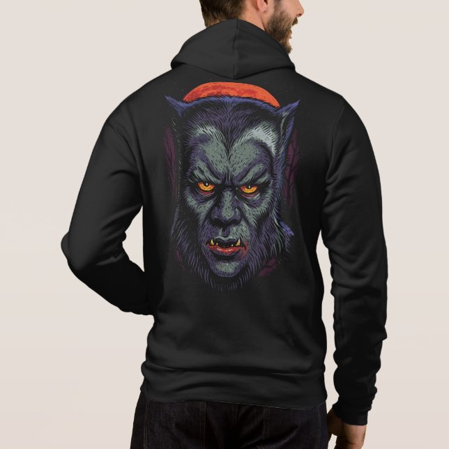 Werewolf Curse Hoodie - Klassischer Wolfman-Horror (Rückseite)