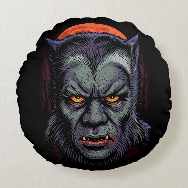 Werewolf Curse Rundes Kissen (Vorderseite)