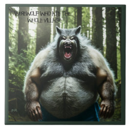 Werewolf, der das ganze Dorf aß, mit Textilien Fliese