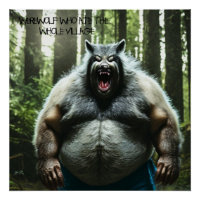 Werewolf, der das ganze Dorf mit Glanzplakat aß