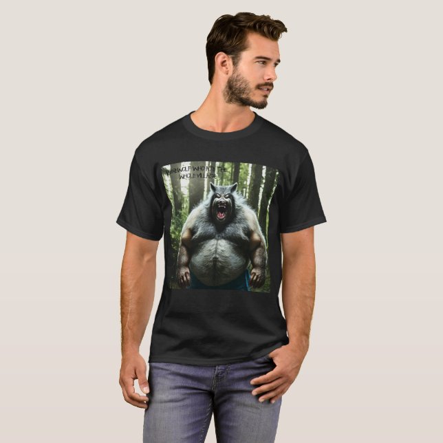 Werewolf, der den ganzen T - Shirt des Dorfes verz (Vorne ganz)