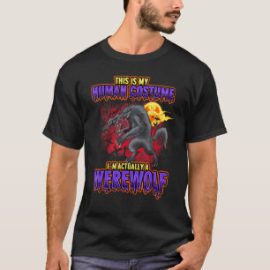 Werewolf Halloween Kostüm Wolf Friedhof Mein Mensc T-Shirt