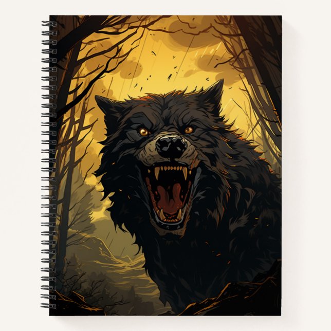 Werewolf Halloween-Notebook Notizbuch (Vorderseite)
